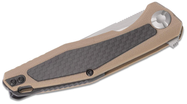 Kershaw Atmos Linerlock Tan G10 w CF 8Cr13MoV - Knives.mx