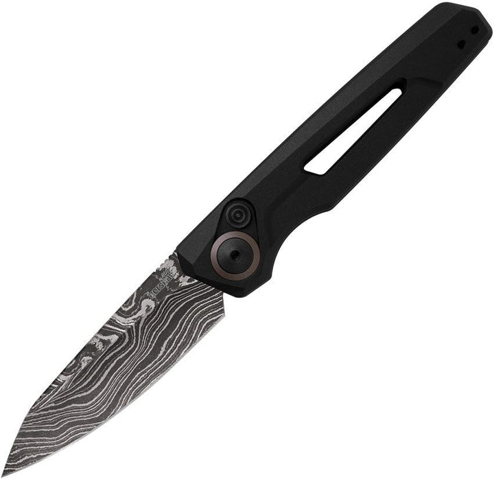 Kershaw Auto Launch 11 Button Lock Black Anodized Aluminum Damascus - Knives.mx