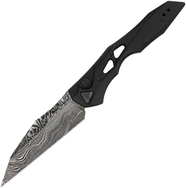 Kershaw Auto Launch 13 Button Lock Black Aluminum Wharncliffe Damascus - Knives.mx