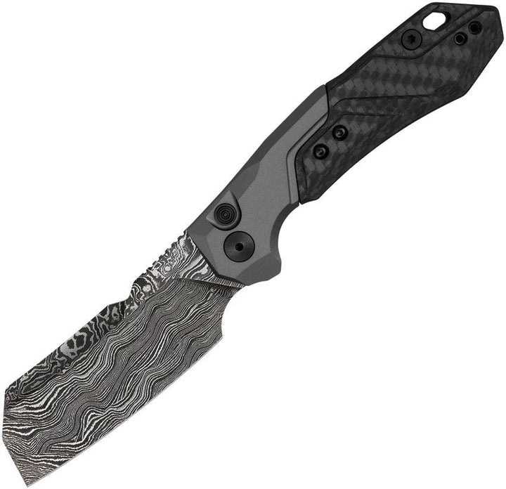 Kershaw Auto Launch 14 Button Lock Gray Anodized Aluminum Damascus - Knives.mx