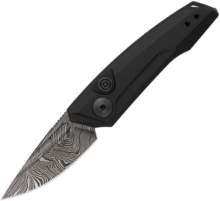 Kershaw Auto Launch 9 Button Lock Black Anodized Aluminum Damascus Steel - Knives.mx