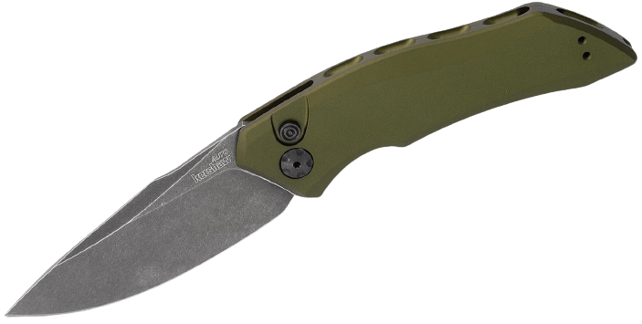 Kershaw Automatic Launch 1 OD Green Aluminum Oxide BlackWash CPM 154 - Knives.mx