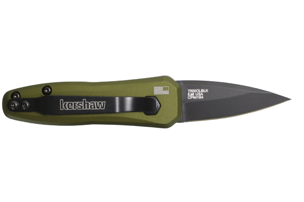 Kershaw Automatic Launch 4 OD Green Aluminum Black DLC CPM 154 - Knives.mx