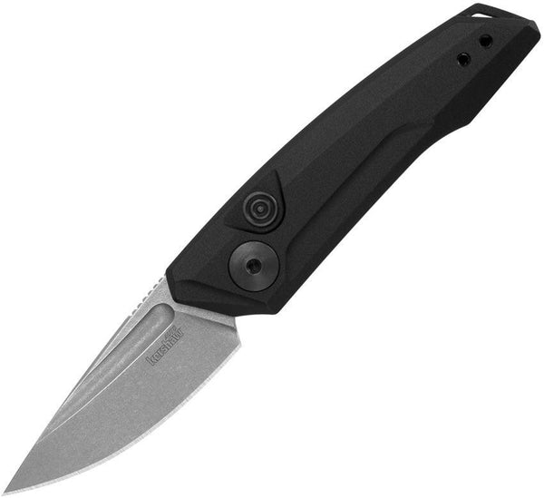 Kershaw Automatic Launch 9 Button Lock Black Anodized Aluminum Stonewashed CPM 154 - Knives.mx