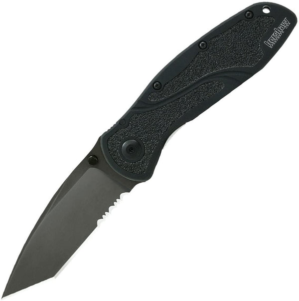 Kershaw Blur Linerlock A/O Black Aluminum Cerakote Serrated Tanto Sandvik 14C28N - Knives.mx