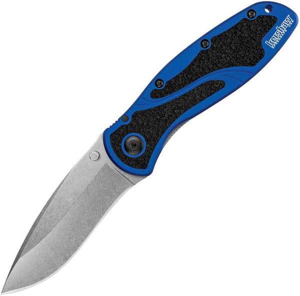 Kershaw Blur Linerlock A/O Navy Blue Aluminum SW Sandvik 14C28N - Knives.mx