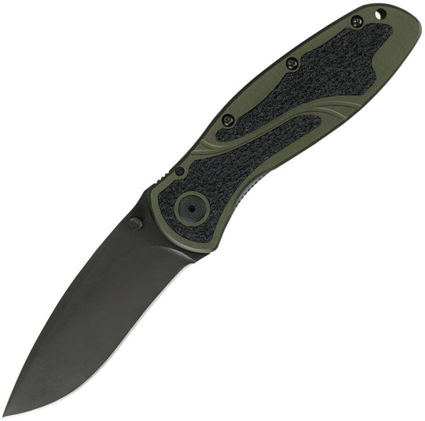 Kershaw Blur Linerlock A/O OD Green Aluminum DLC Coated Sandvik 14C28N - Knives.mx