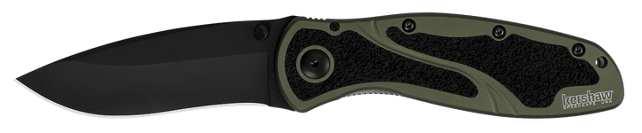 Kershaw Blur Linerlock A/O OD Green Aluminum DLC Coated Sandvik 14C28N - Knives.mx