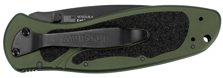 Kershaw Blur Linerlock A/O OD Green Aluminum DLC Coated Sandvik 14C28N - Knives.mx