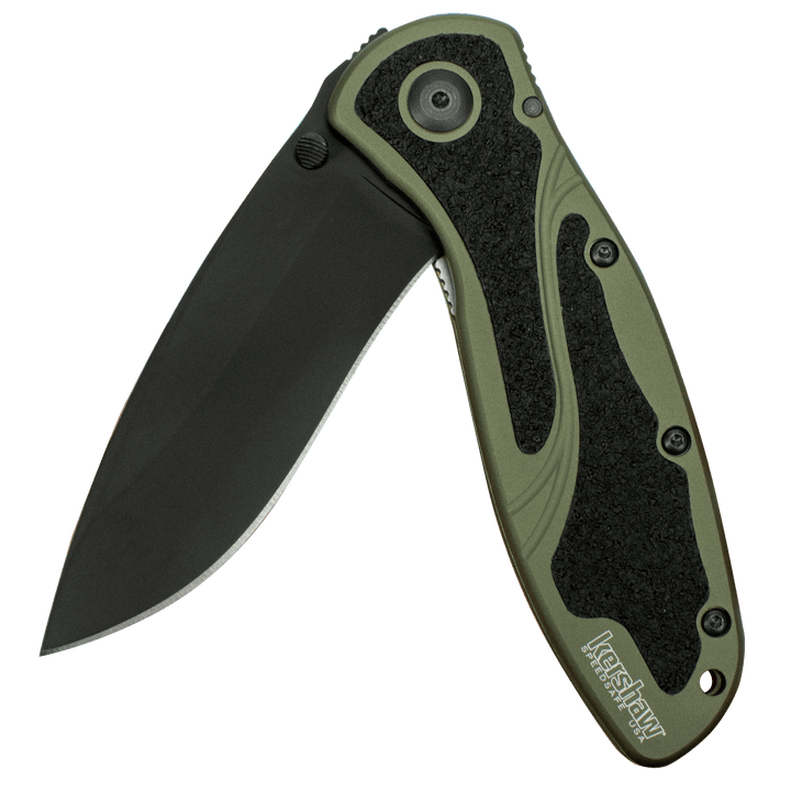 Kershaw Blur Linerlock A/O OD Green Aluminum DLC Coated Sandvik 14C28N - Knives.mx