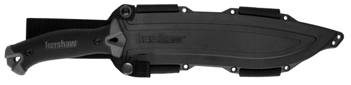 Kershaw Camp 10 Fixed Blade Black Sure-Grip PowderCoat 65Mn - Knives.mx