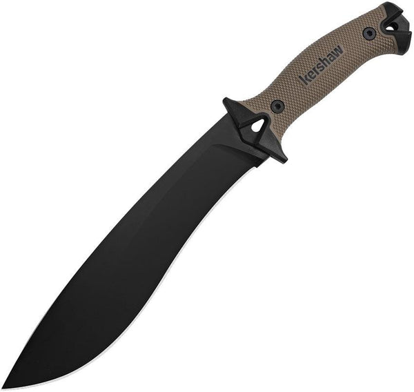 Kershaw Camp 10 Fixed Blade Tan Sure-Grip PowderCoat 65Mn - Knives.mx