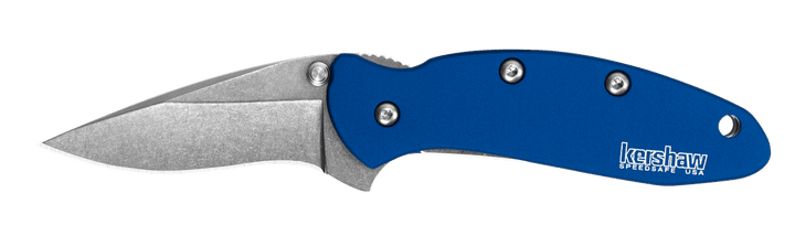 Kershaw Chive Framelock A/O Navy Blue Aluminum Stonewash 420HC - Knives.mx