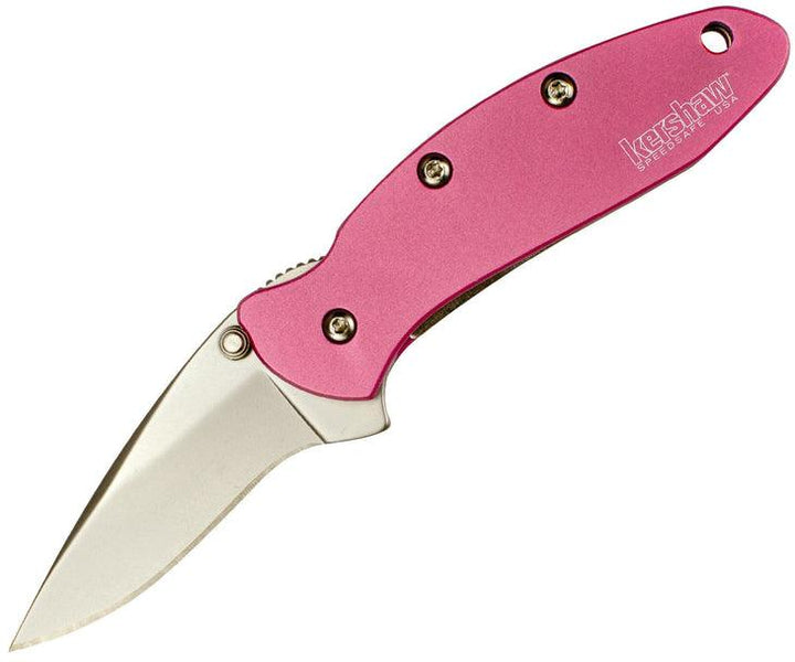 Kershaw Chive Framelock A/O Pink Aluminum Bead Blasted 420HC - Knives.mx