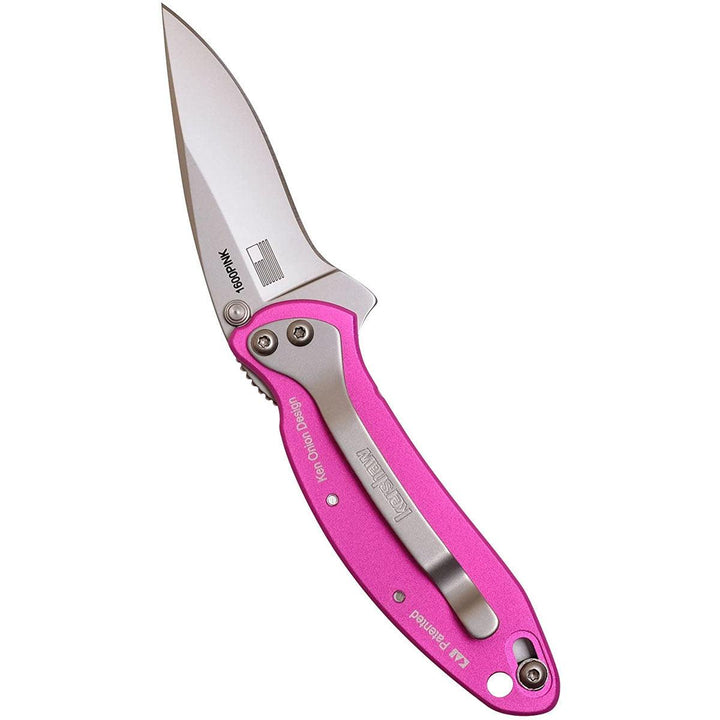 Kershaw Chive Framelock A/O Pink Aluminum Bead Blasted 420HC - Knives.mx