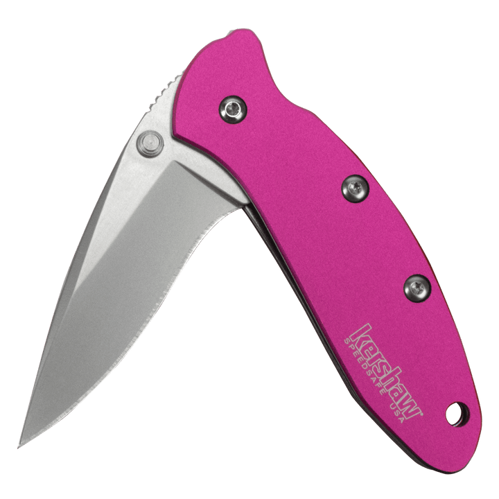 Kershaw Chive Framelock A/O Pink Aluminum Bead Blasted 420HC - Knives.mx