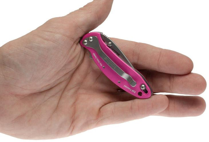 Kershaw Chive Framelock A/O Pink Aluminum Bead Blasted 420HC - Knives.mx