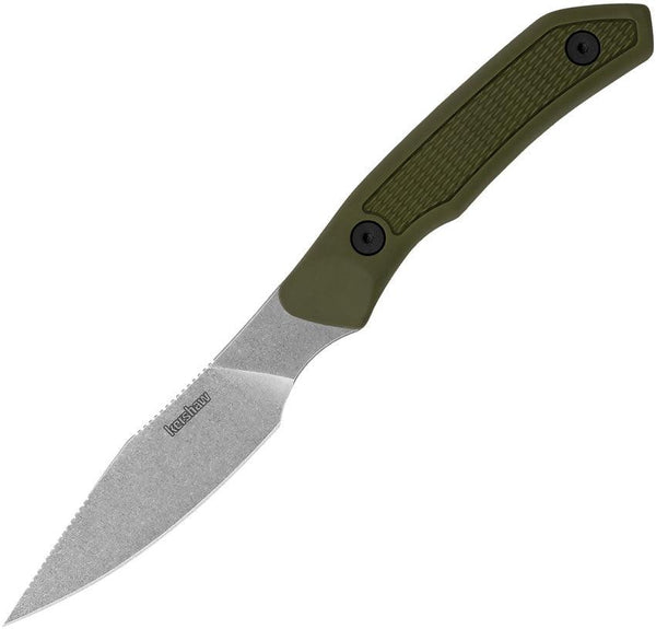 Kershaw Deschutes Caper Green Rubberized Stonewash D2 - Knives.mx