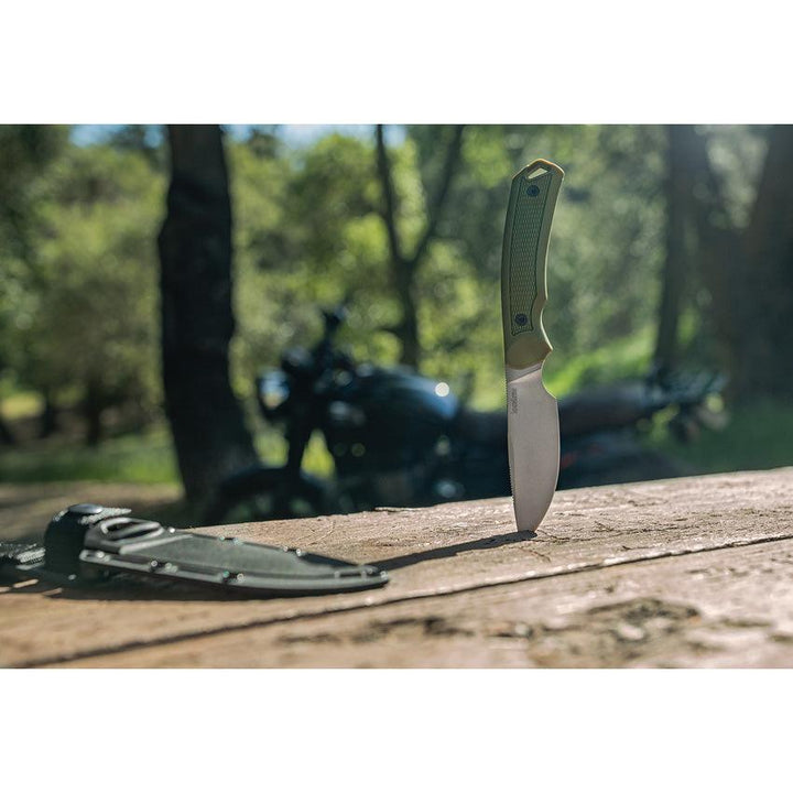 Kershaw Deschutes Skinner Green Rubberized Polypropylene Stonewash D2 - Knives.mx