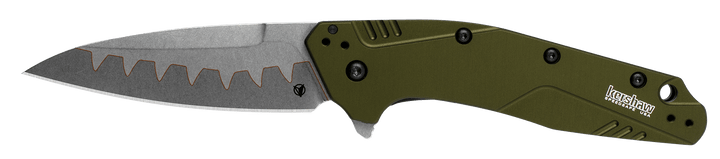 Kershaw Dividend Linerlock A/O OD Green Aluminum CPM D2 and Bohler N690 - Knives.mx