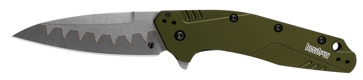Kershaw Dividend Linerlock A/O OD Green Aluminum CPM D2 and Bohler N690 (SIN CAJA) - Knives.mx