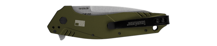 Kershaw Dividend Linerlock A/O OD Green Aluminum CPM D2 and Bohler N690 (SIN CAJA) - Knives.mx