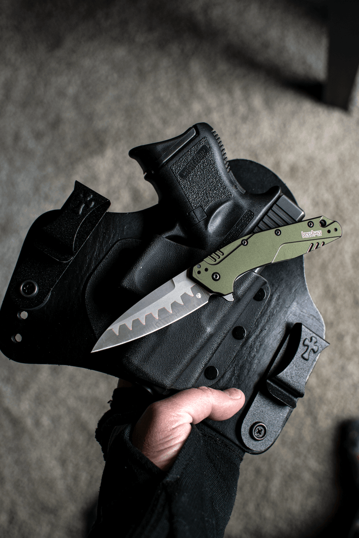 Kershaw Dividend Linerlock A/O OD Green Aluminum CPM D2 and Bohler N690 (SIN CAJA) - Knives.mx