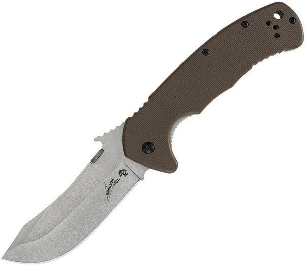 Kershaw Emerson CQC-11K Framelock Brown G10 Stonewash D2 - Knives.mx