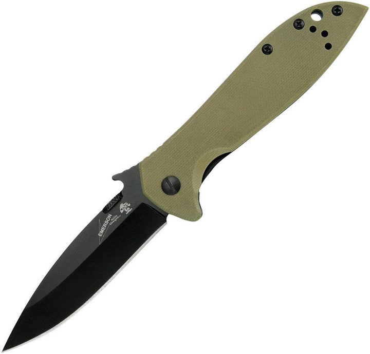 Kershaw Emerson CQC-4K Framelock Tan G-10 Black 8Cr14MoV - Knives.mx