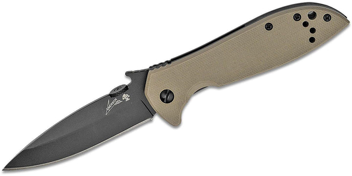 Kershaw Emerson CQC-4K Framelock Tan G-10 Black 8Cr14MoV - Knives.mx