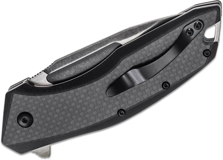 Kershaw Flourish Linerlock A/O Black G10 w CF SW 8Cr13MoV - Knives.mx