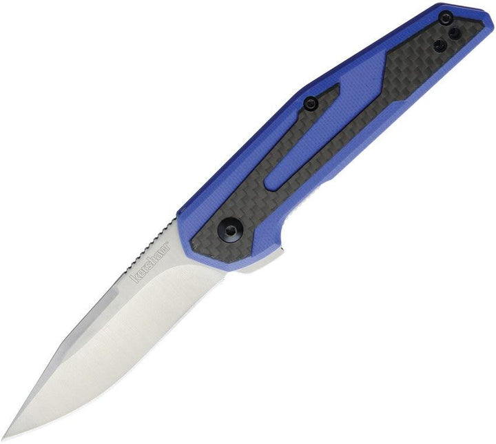 Kershaw Fraxion Linerlock Blue G10 w CF Satin - Knives.mx