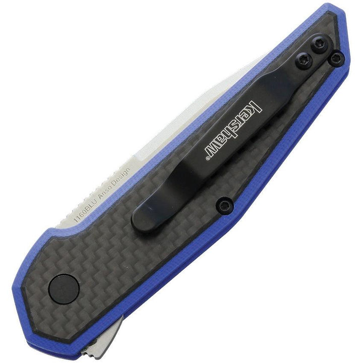 Kershaw Fraxion Linerlock Blue G10 w CF Satin - Knives.mx