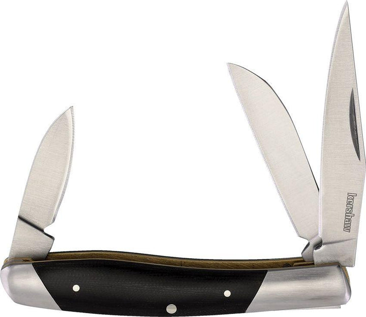 Kershaw Iredale Polished Micarta Steel Bolsters w brass liners Satin 7Cr17MoV - Knives.mx