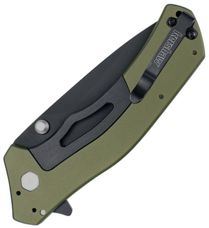 Kershaw Knockout Sub Framelock A/O OD Grn Aluminum Black Sandvik 14C28N - Knives.mx