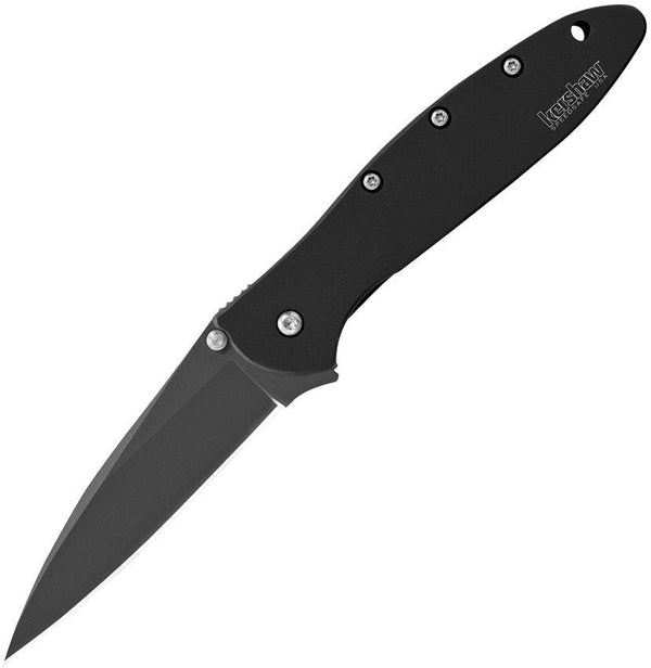 Kershaw Leek Framelock A/O Black Tungsten DLC Coated Plain Sandvik 14C28N - Knives.mx