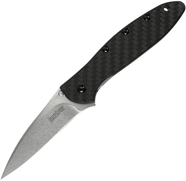 Kershaw Leek Framelock A/O Carbon Fiber Plain Stonewashed CPM 154 - Knives.mx