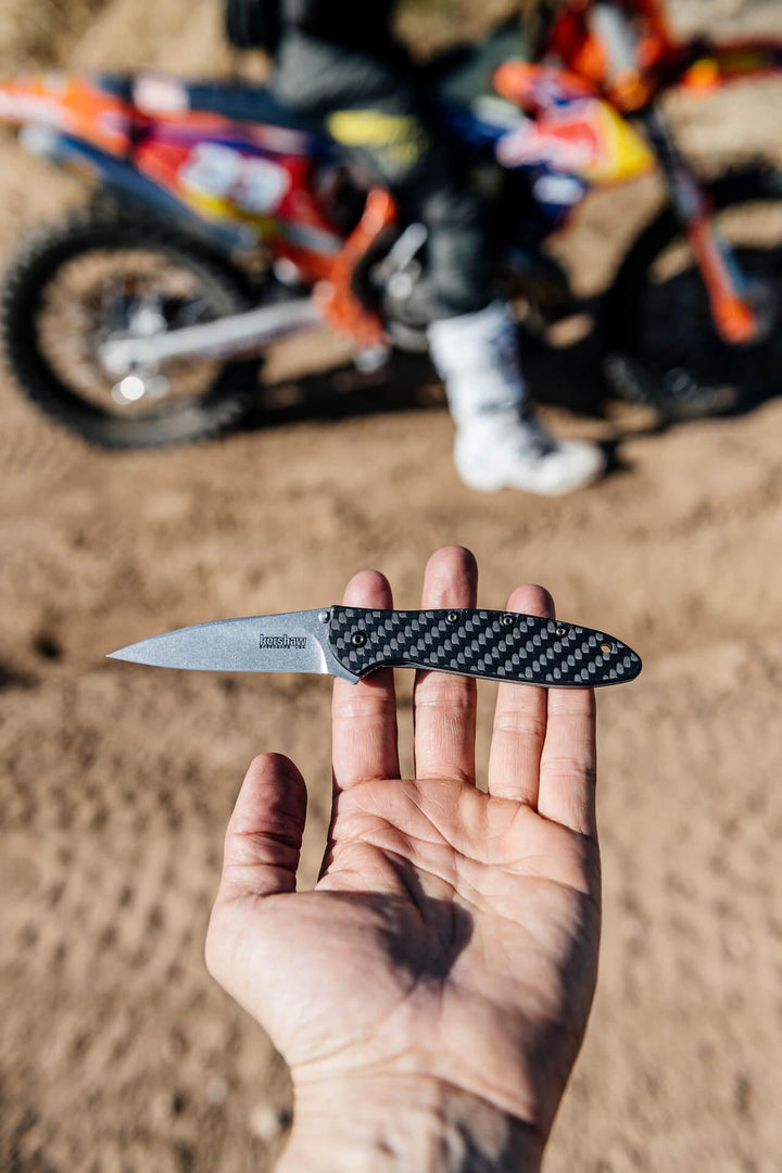 Kershaw Leek Framelock A/O Carbon Fiber Plain Stonewashed CPM 154 - Knives.mx