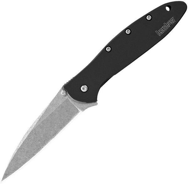 Kershaw Leek Linerlock A/O Black Aluminum SW Sandvik 14C28N - Knives.mx