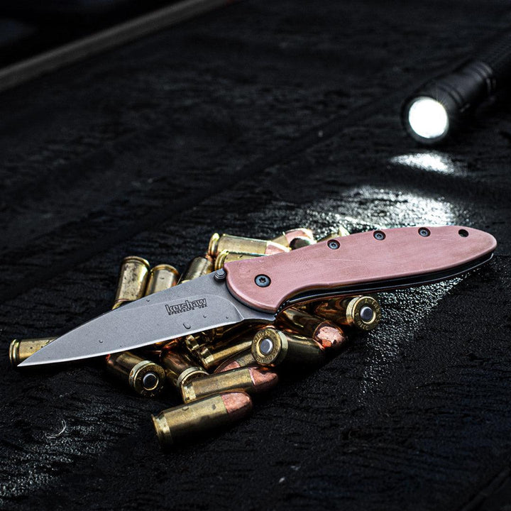 Kershaw Leek Linerlock A/O Copper Stonewash CPM-154 - Knives.mx