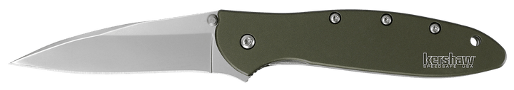 Kershaw Leek Linerlock A/O Olive Aluminum Bead Blasted Sandvik 14C28N - Knives.mx