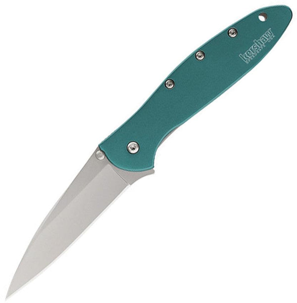 Kershaw Leek Linerlock A/O Teal 6061-T6 Aluminum Bead Blasted Sandvik 14C28N - Knives.mx