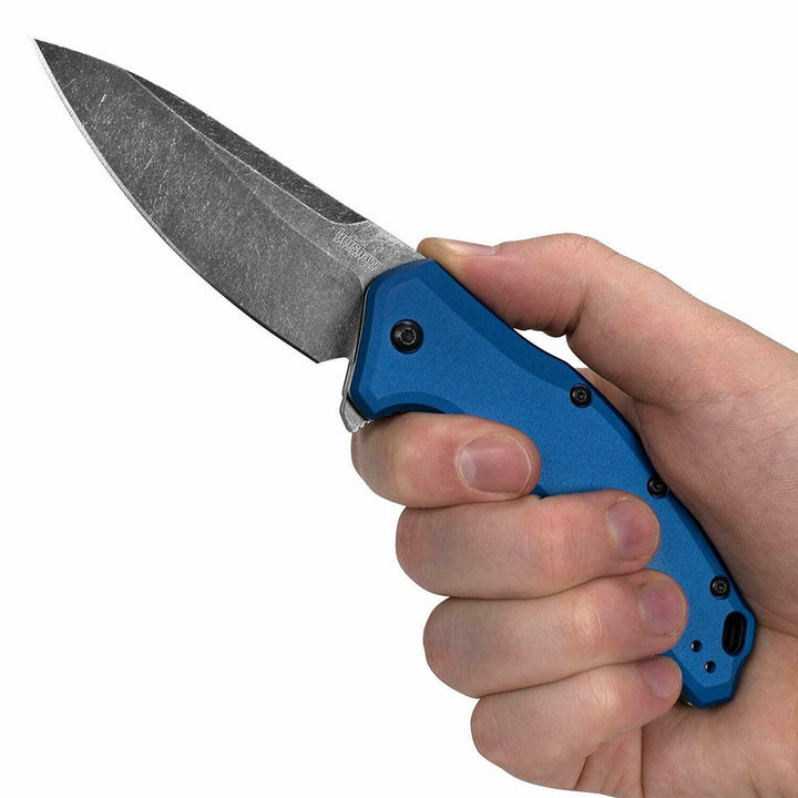 Kershaw Link Linerlock A/O Blue Aluminum BW 420HC - Knives.mx