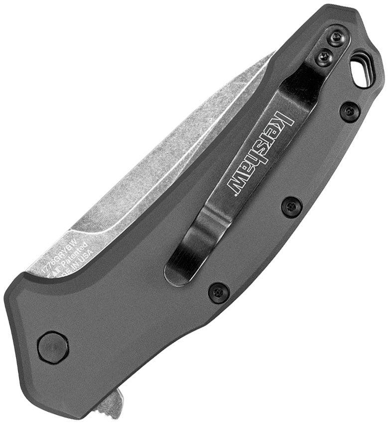Kershaw Link Linerlock A/O Gray Aluminum BlackWash 420HC - Knives.mx