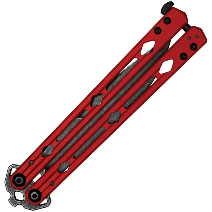 Kershaw Lucha Butterfly Knife Red Stainless BlackWash 14C28N Sandvik - Knives.mx