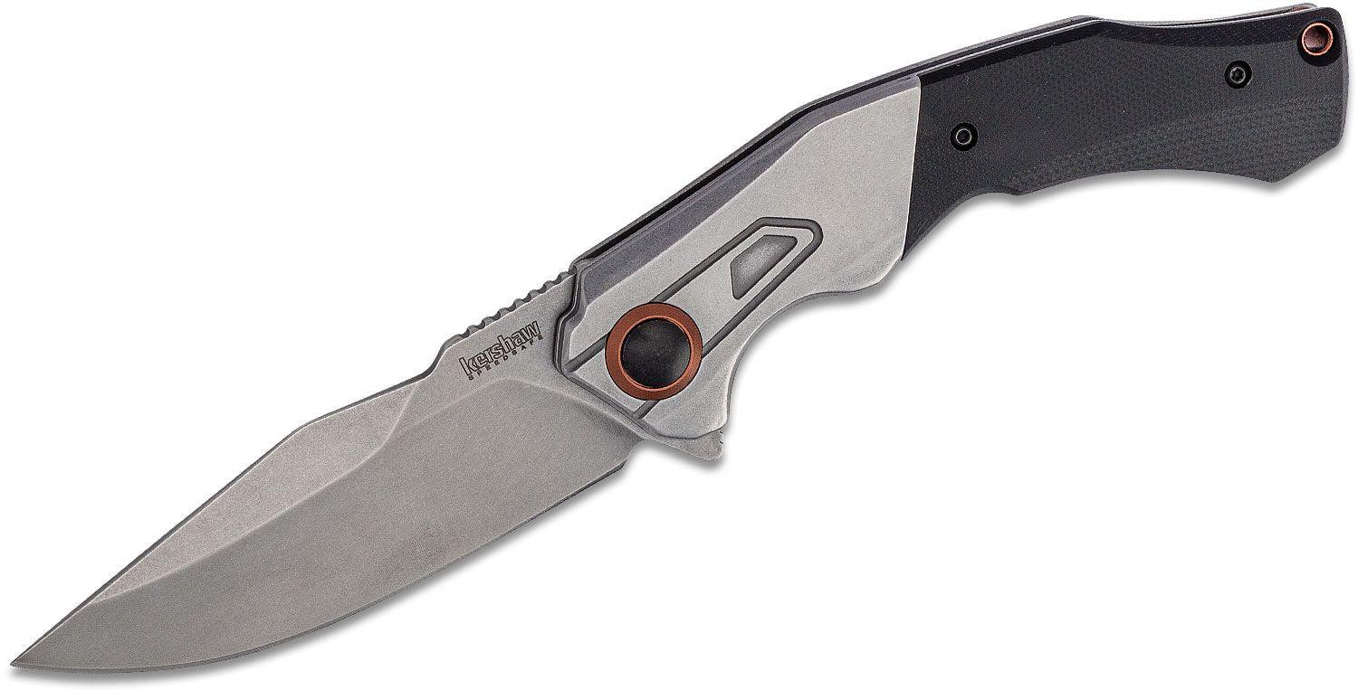Kershaw Payout Framelock A/O Stainless Black G10 Stonewash D2 - Knives.mx