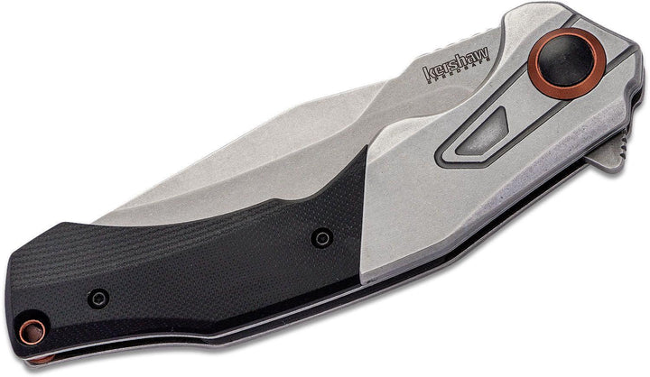 Kershaw Payout Framelock A/O Stainless Black G10 Stonewash D2 - Knives.mx