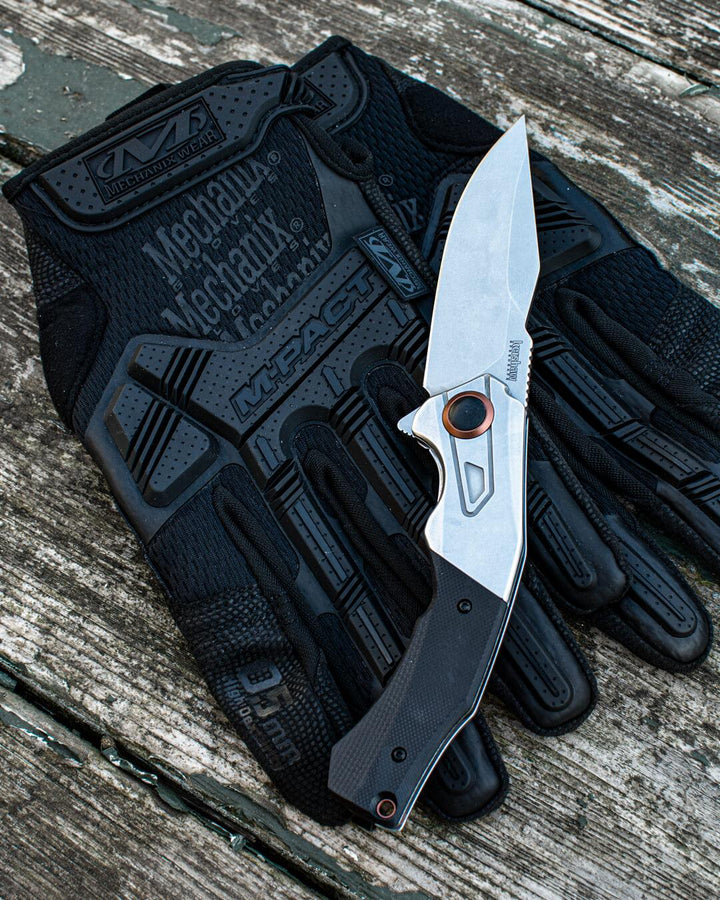 Kershaw Payout Framelock A/O Stainless Black G10 Stonewash D2 - Knives.mx