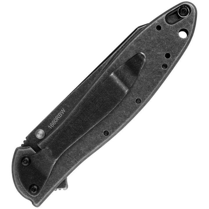 Kershaw Random Leek Framelock A/O Black Oxide Blackwash Reverse Tanto Sandvik 14C28N - Knives.mx