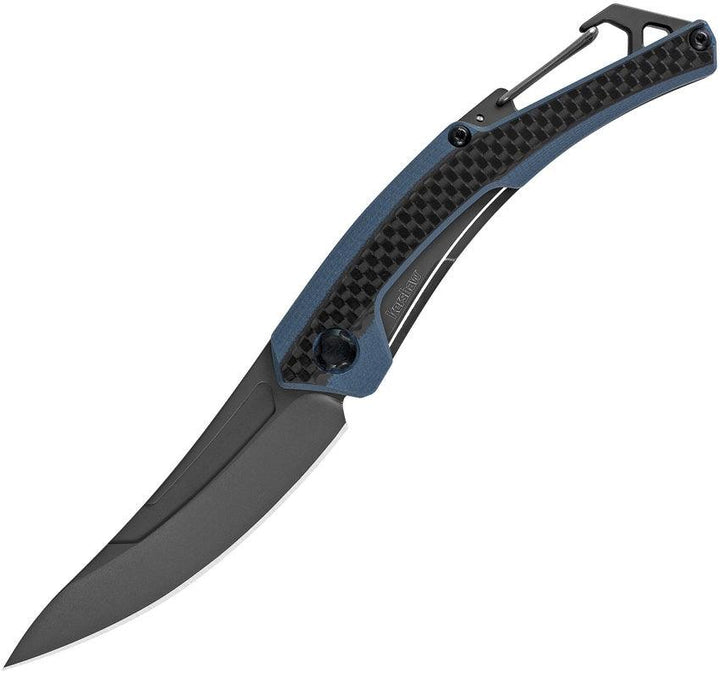 Kershaw Reverb XL Linerlock Blue G10 W CF inlay Gray 8Cr13MoV - Knives.mx